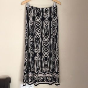 Graphic Black Maxi Skirt